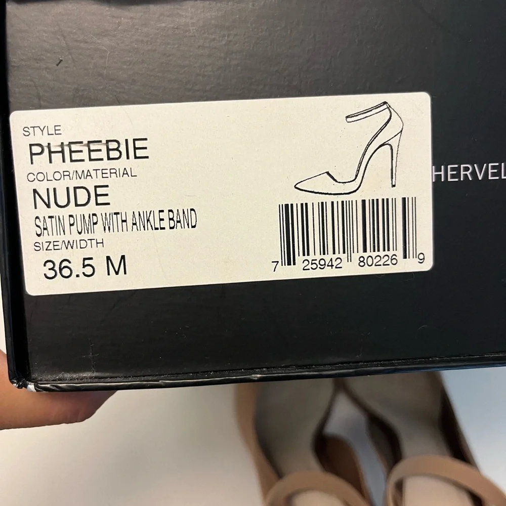 Herve Leger nude light pink neutral satin pointed point toe heels pumps … - Picture 10 of 10